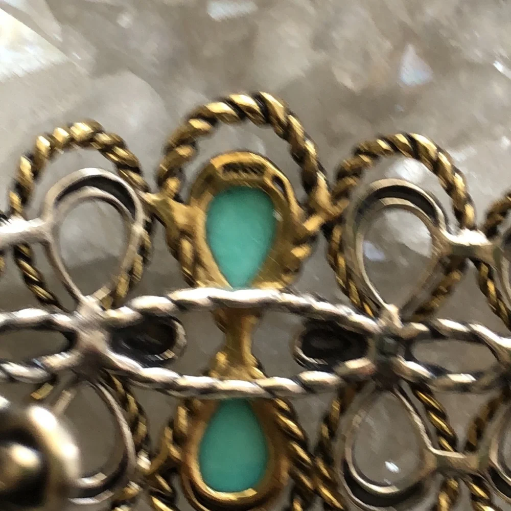 NWOT Carolyn Pollack American West Sterling Silver Brass Turquoise Bracelet Boho